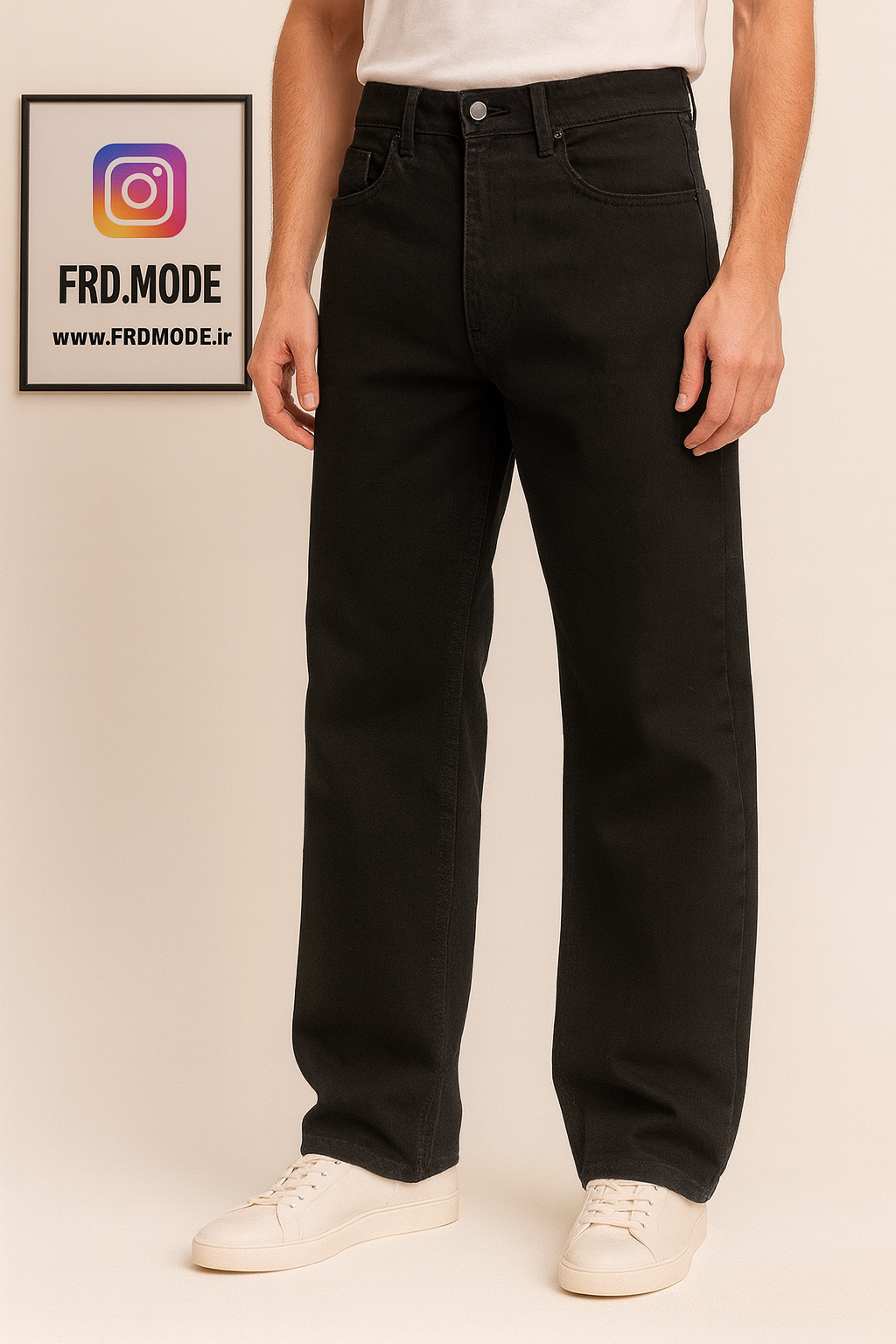 شلوار نیم بگ مشکی کد ۲۰۱۴