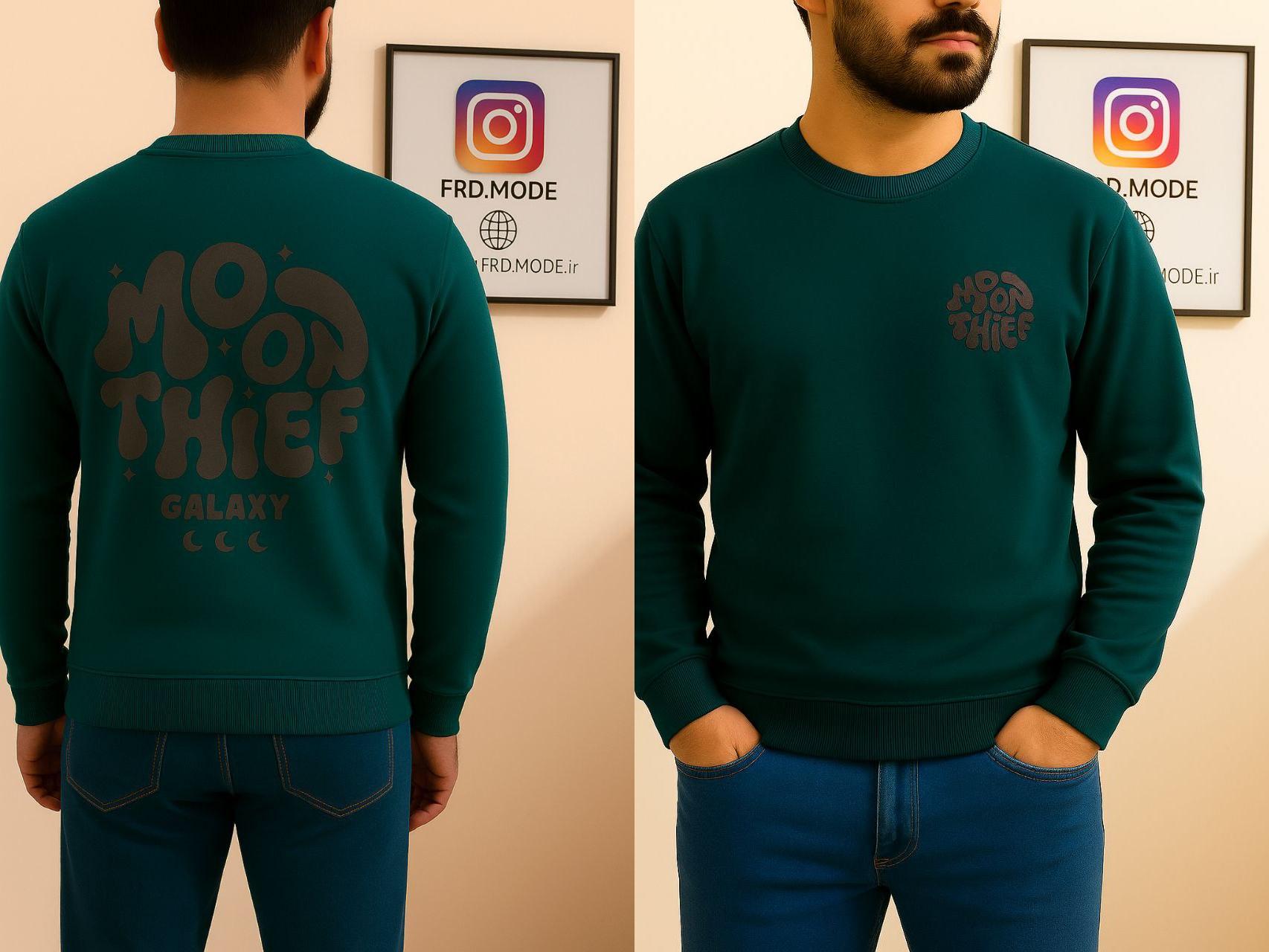 دورس یقه گرد چاپ پفک ماه